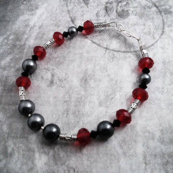 Swarovski Crystal Louison Scarlet Red Rhodium-Plated Bracelet | REEDS  Jewelers